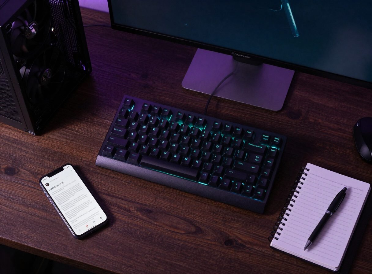 Tech and gaming desk setup featured on TechTrendWire